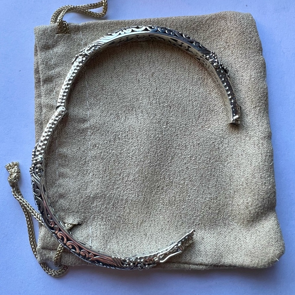 SARDA Sterling Silver 🩶 Filigree Bangle Bracelet - Picture 9 of 17
